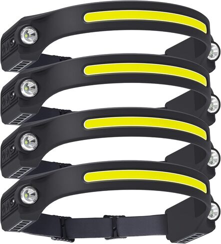 AlpsWolf LED Headlamp Rechargeable, 2 XPE LED and COB LED Head Lamp, Head Flashlight for Adults, Sensor Mode, 260° Wide Beam, IPX4 Waterproof, Rechargeable Headlight for Camping Accessories (1 Pack) in Kuwait