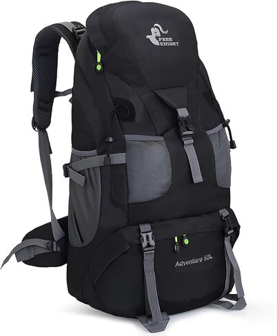 Bseash 50L Hiking Backpack, Water Resistant Lightweight Outdoor Sport Daypack Travel Bag for Camping Climbing Skiing Cycling (Black - No Shoe Compartment) in Saudi Arabia