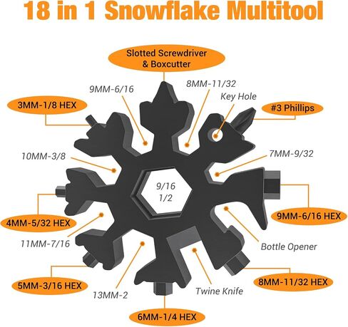 Stocking Stuffers for Men, Gifts for Men 18 in 1 Snowflake Multitool, Mens Stocking Stuffers for Adults, Christmas Gifts for Mens Gifts, Cool Gadgets for Men, Dad Gifts for Men Who Have Everything in Saudi Arabia