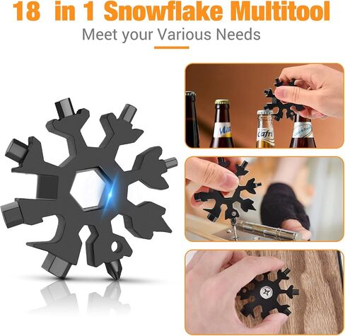 Stocking Stuffers for Men, Gifts for Men 18 in 1 Snowflake Multitool, Mens Stocking Stuffers for Adults, Christmas Gifts for Mens Gifts, Cool Gadgets for Men, Dad Gifts for Men Who Have Everything in Saudi Arabia