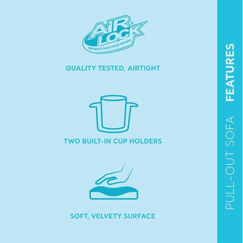 Intex 66552EP Inflatable Pull-Out Sofa: Built-in Cupholder – Velvety Surface – 2-in-1 Valve – Folds Compactly – 46" x 88" x 26" in Saudi Arabia