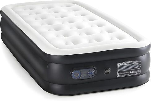 YSSOA Twin Camping Air Mattress with Built-in Electric High-Speed Pump, 18" Bed Height, Blow Up Aerobed Inflatable Airbed with Carrying Bag, Best For Home Guests & Travel, Waterproof Foldable Portable in Saudi Arabia