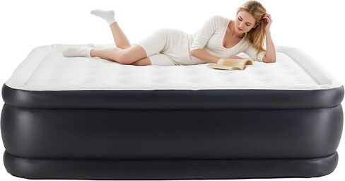 YSSOA Twin Camping Air Mattress with Built-in Electric High-Speed Pump, 18" Bed Height, Blow Up Aerobed Inflatable Airbed with Carrying Bag, Best For Home Guests & Travel, Waterproof Foldable Portable in Saudi Arabia