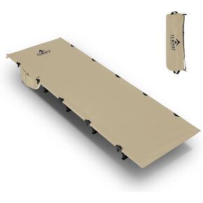 Ultralight Camping Cot for Adults and Kids; Supports up to 330lbs; 4.85lbs Ultralightweight Portable Camping Bed for Hiking, Camping and Backpacking with Carry Bag (Black)