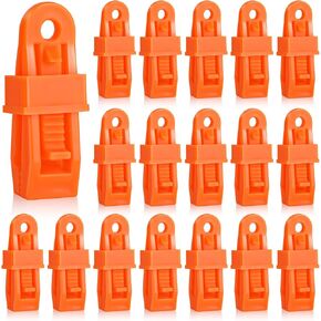 Outus 20 Pcs Tarp Clip Crocodile Mouth Multipurpose Secures Clamp with Strong Lock Clamp Trap Clip Camping Clamp Clip Tighten Lock Tent Snap Grip for Outdoor Tent Awning Banner (Black)