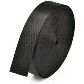 10 Yard Nylon Webbing Strap,Black Durable Flat Straps for Outdoor/DIY Repair (1 inch)