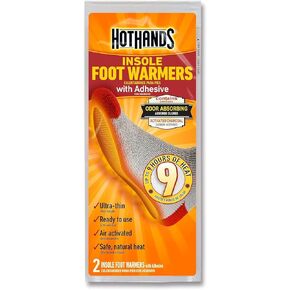 Insole Foot Warmers with Adhesive - Long Lasting Safe Natural Odorless Air Activated Warmers - Up to 9 Hours of Heat