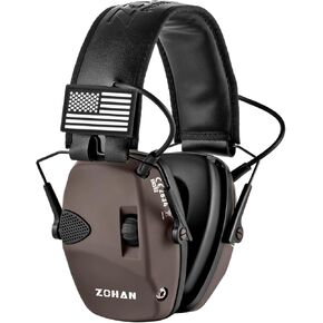 ZOHAN Electronic Shooting Ear Protection with 4X Sound Amplification,Slim Active Noise Reduction Earmuffs for Gun Range