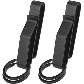 Duty Belt Key Holder, 2 Pack Belt Key Clip, Stainless Steel Stealth Belt Loop Key Ring Holder with 4 Keyrings UIInosoo for Police Handcuff and Fire Agencies Fits Max 2.25 Inch Belt