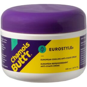 Chamois Butt'r Eurostyle Anti-Chafe Cream for Road, Gravel, Mountain Bike, 8 ounce jar, Cycling Plastic