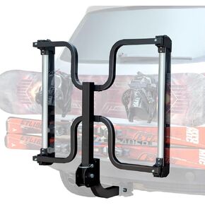 Leader Accessories Folding Hitch Mounted Ski & Snowboard Rack, Adjustable Snowboard Roof Racks Hold 4 Snowboard or 6 Skis with Anti-Theft Lock, Fits 2" Receiver and Most Cross Bars
