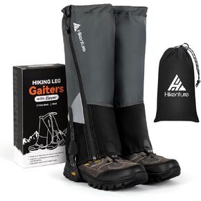 Hikenture Gaiters for Hiking Waterproof, Leg Gaiters with Upgraded Zipper Design, Lightweight Shoe Gaiters for Men Women, Dirt-Proof Ripstop Hiking Gaiters, Breathable Boot Gators for Hunting