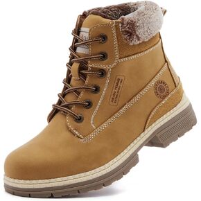 ANJOUFEMME Womens Hiking Snow Winter Boots - Waterproof Work Ankle Boots for Women Comfortable Warm Fur Boots for Backpacking Cycling in Kuwait