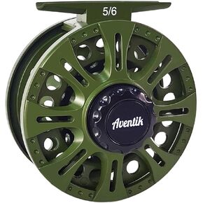 Aventik HVCE Graphite Fly Reel Center Drag System Classic III Graphite Large Arbor Sizes 3/4, 5/6, 7/8 Fly Fishing Reels