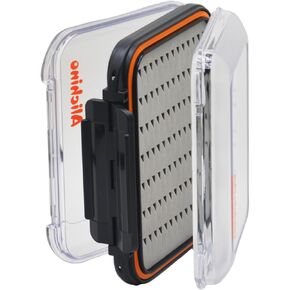 Alichino Fly Box for Fly Files Ice Jig Box Two Sided Waterproof Fly Fishing Box for Nymphs and Streamers (Grey Foam Insert, S 4.9 * 4 * 1.6 Inch)