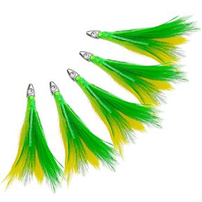 OCEAN CAT 5 Pcs 5 inches Saltwater Trolling Lures Brid Teaser Saltwater Offshore Big Game Trolling Lure for Marlin Tuna Mahi Dolphin Durado Wahoo Free Mesh