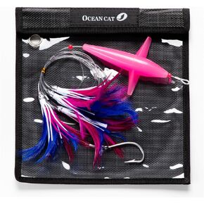 OCEAN CAT 5 inches Daisy Chain Trolling Lures with Brid Feather Teaser Saltwater Offshore Big Game Trolling Lure Bag for Marlin Tuna Mahi Dolphin Durado Wahoo Mesh in Kuwait