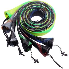 SF Fishing Rod Sock Fishing Rod Sleeve Rod Cover Braided Mesh Rod Protector Pole Gloves Fishing Tools for Spinning Fishing Rod,Casting Rod,Musky Rod, Ice Rod, Fly Rod, Spey Rod