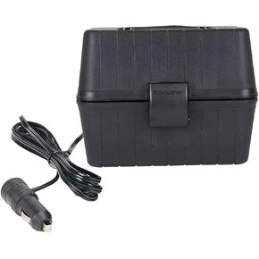 Koolatron 12V Heating Lunch Box Stove, 1.6 Qt (1.5 L), Black, 6 ft (1.8m) Power Cord, Heats to 300F (149C), Built-In Cord Storage, Classic Construction Worker Lunchbox, for Car, SUV, Pickup Truck