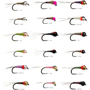 36 Effictive Tungsten Bead Perdigon Nymphs Fly Fishing Flies Assortment | Trout and Grayling Fishing Lure | Waterproof Fly Box