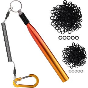 TRUSCEND Fishing Wacky Rig Tool with Silicone O Rings 210Pcs for 3"-4" and 5"-7" Worm Lures, Ultra-Smooth Tube for Easy Installation and Great Protection of Stick Bait, Must-Have Bass Fishing Gear