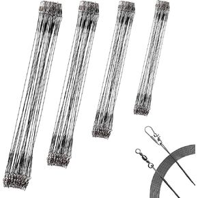 40Pcs Fishing Leaders, Upgrade Stainless Steel Leader, Premium Fish Wire Leaders, High-Strength Fishing Line Leader for Saltwater and Freshwater 4 Sizes, 6/8/10/12 Inches in Kuwait