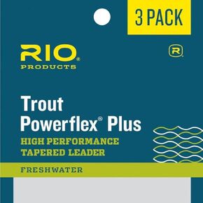 Rio Fly Fishing Power Flex-Plus 9' Fishing Leaders, Clear, Pack of 3