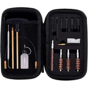BOOSTEADY Universal Handgun Cleaning kit .22,.357,.38,9mm,.45 Caliber Pistol Cleaning Kit Bronze Bore Brush and Brass Jag Adapter