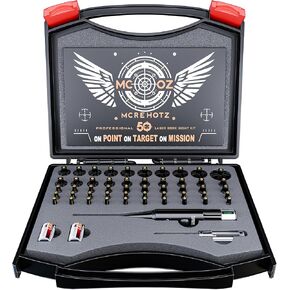 Professional Laser Bore Sighting Kit： Green Bore Sight with 50 Adapters - Multiple Caliber Bore Sighter Perfectly Choice for All Gun - .17 Cal to 12GA Rifle Pistol Boresighter