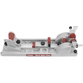 Tipton Best Gun Vise with Secure Adjustable Cradle, Storage Compartments for Cleaning, Gunsmithing and Firearm Maintenance, Red/Grey
