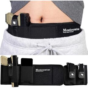 Belly Band Holster for Concealed Carry, Gun Holster for Men Women, Breathable Concealed Carry Holster Fits Glock 19 17 42 43 43x, Ruger Lcp 380, Taurus for Most Pistols and Revolvers