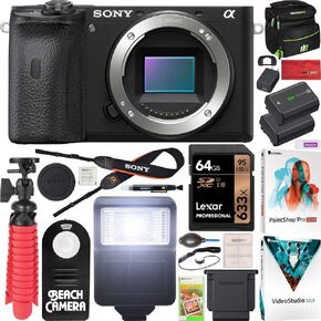Sony a6600 Mirrorless Camera 4K APS-C Camera Body and FE 50mm F1.8 Full-Frame Fast Prime Lens ILCE-6600B + SEL50F18F Bundle + Deco Gear Travel Backpack Case + Photo Video Software Kit + Accessories
