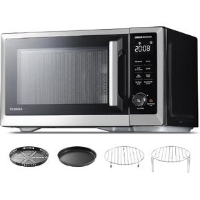 TOSHIBA Countertop Microwave Oven Air Fryer Combo, Inverter, Convection, Broil, Speedy Combi, Even Defrost, Humidity Sensor, Mute Function, 27 Auto Menu&47 Recipes, 1.0 cu.ft/30QT, 1000W
