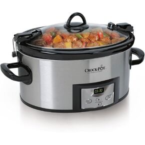 Crock-Pot 6 Quart Cook & Carry Programmable Slow Cooker with Digital Timer, Stainless Steel (CPSCVC60LL-S), pack of 1