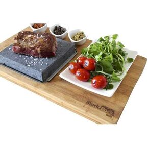 Black Rock Grill Steak Stone Grill Set, Sizzling Lava Stone Steak Set (One Gift Set)