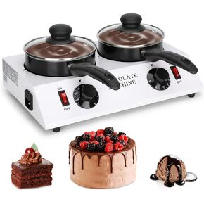 Chocolate Melting Machine Electric Heating Chocolate Tempering Machine Melting Pot Fast and Even Melting Ideal Create for Chocolate,Candy,Butter Making Warming Coffee Milk Wine (Double)