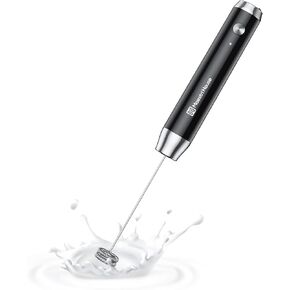 Maestri House Rechargeable Milk Frother, Handheld Electric Foam Maker Waterproof Detachable Stainless Steel Whisk Drink Mixer Foamer for Lattes, Cappuccino, No Stand