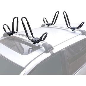 XCAR 2 Pairs Universal Kayak Rack Canoe Car Racks Set Roof Top Mount Carrier with 4 Straps for Suif Board,Kayak,Canoe,SUP