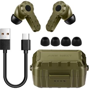 Electronic Bluetooth Sound Suppression Ear Hearing Protection, NRR 27dB Wireless Earplug with Rechargeable Case, in-Ear Gun Sound Amplification Earbud for Shooting, Hunting and Range (Black)