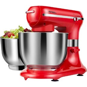 AIFEEL Stand Mixer,Electric Food Mixer with 7.5QT+5.5QT Two Stainless Steel Bowls, Tilt-Head Electric Kitchen Mixer with Dough Hook, Whisk, Beater, Dough Mixer for Baking & Home Cooks (Black)