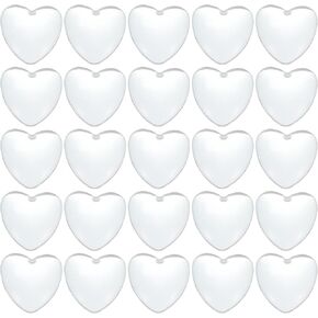PATIKIL 40Pcs Transparent Glass Cabochons Heart Shaped Glass Dome Tiles for Photo Pendant Jewelry Making, Clear