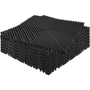 33 Pack 16"x 16" Modular Interlocking Drainage Floor Mats, Garage Floor Interlocking Tiles，Non-Slip Splicing Interlocking Floor mats for Garage Car Wash Balcony Gazebo Basement Pool(Gray)