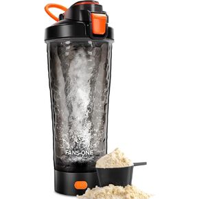 Premium Electric Protein Shaker Bottle, 24 oz Lockable Blender Shaker Bottles, Made with Tritan, BPA Free, USB Rechargeable Mixer Blender Cup for Protein Shakes, Black