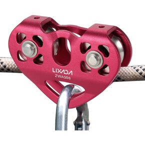 LIXADA Zip Line Pulley 30KN Tandem Speed Double Pulley for 1/4 5/16 3/8 1/2 Cable Backyard Zipline, Hauling, Rigging and Commercial Purposes,Holds Upto 6700lbs