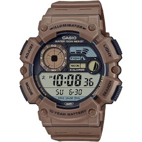 Casio Illuminator LED Light 10-Year Battery Dual-Time Moon Phase Fishing Level Watch WS-1500H-1AV