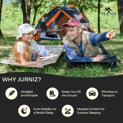 Ultralight Camping Cot for Adults and Kids; Supports up to 330lbs; 4.85lbs Ultralightweight Portable Camping Bed for Hiking, Camping and Backpacking with Carry Bag (Black) in Saudi Arabia