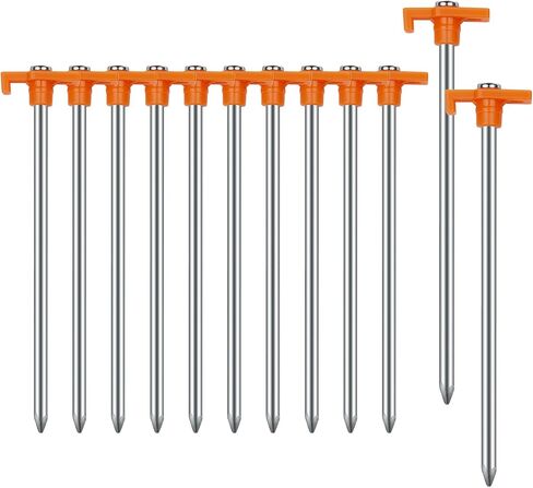 12PCS Tent Stakes Heavy Duty Camping Stakes,AVOFOREST 7.1 Inch Non-Rust Metal Tent Pegs Ground Stakes Tent Spikes Camping,Garden,Hiking Orange in Saudi Arabia