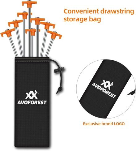 12PCS Tent Stakes Heavy Duty Camping Stakes,AVOFOREST 7.1 Inch Non-Rust Metal Tent Pegs Ground Stakes Tent Spikes Camping,Garden,Hiking Orange in Saudi Arabia