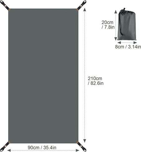 مجموعة أودولاند للتخييم ببصمة القدم وحصص الخيمة، قماش القنب المقاوم للماء مع حقيبة حمل تحت الخيمة، بصمة خيمة خفيفة للغاية للتخييم على الأرض والمشي لمسافات طويلة in Kuwait