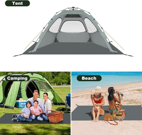 مجموعة أودولاند للتخييم ببصمة القدم وحصص الخيمة، قماش القنب المقاوم للماء مع حقيبة حمل تحت الخيمة، بصمة خيمة خفيفة للغاية للتخييم على الأرض والمشي لمسافات طويلة in Kuwait